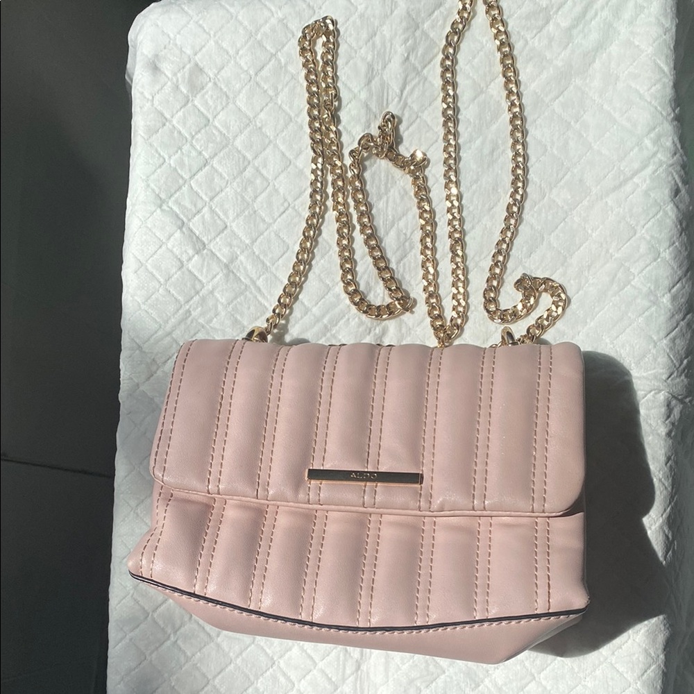 Aldo Pink Quilted Chain Shoulder Bag